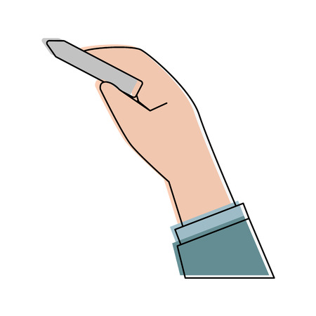 Hand with chalk icon illustration.のイラスト素材