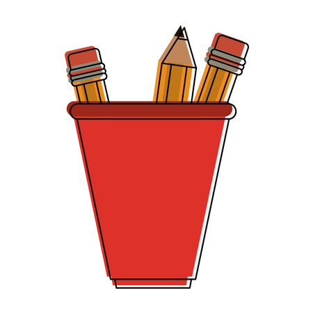 Marker and pencil in cup icon illustration.のイラスト素材