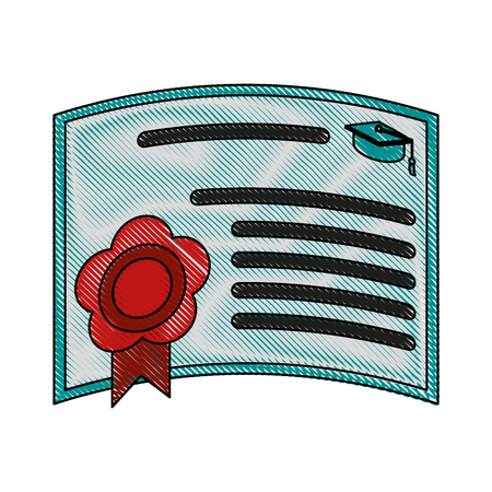 Education diploma isolated icon illustration.のイラスト素材