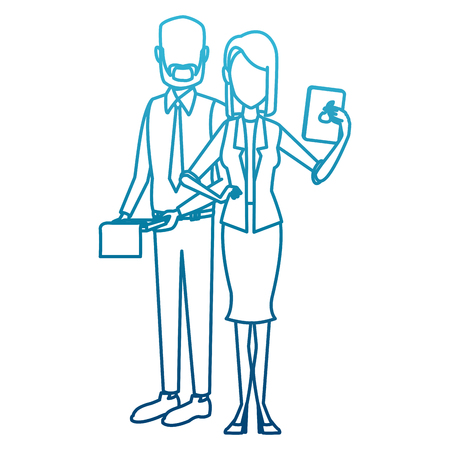 Business couple teamwork icon vector illustration graphic designのイラスト素材