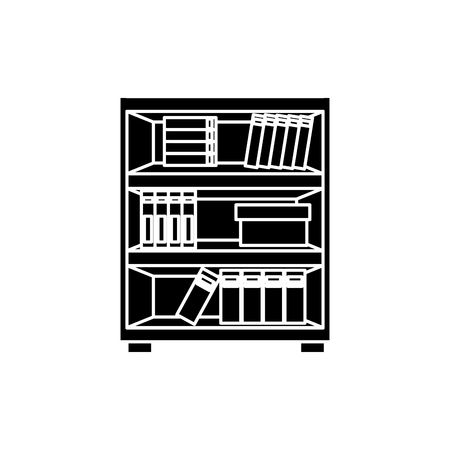 wooden bookcase cabinet icon.のイラスト素材