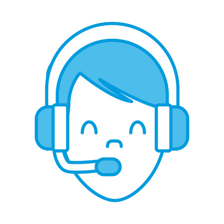 Call center man avatar icon vector illustration graphic designのイラスト素材