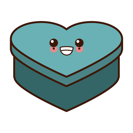 Heart shape box cute  cartoon vector illustrationのイラスト素材