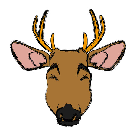 Cute reindeer  icon vector illustration graphic design drawのイラスト素材