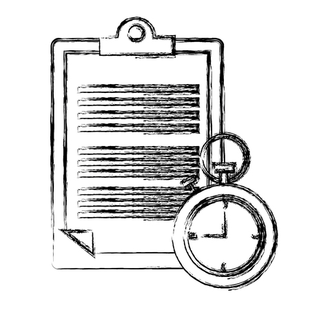 Document board and timer icon vector illustration graphic designのイラスト素材