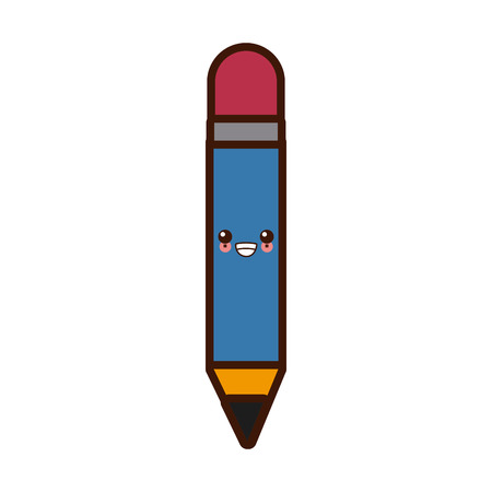 Wooden pencil isolated kawaii cute cartoon vector illustration designのイラスト素材