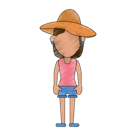 Woman tourist avatar icon vector illustration graphic designのイラスト素材