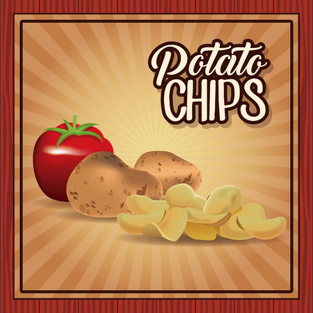 Potato chips frame icon vector illustration graphic designのイラスト素材