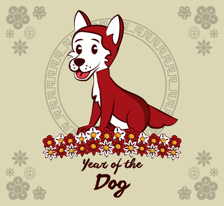 New chinese year 2018 icon vector illustration graphic designのイラスト素材