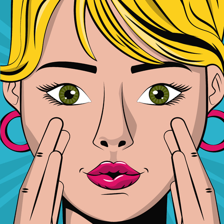 Woman pop art icon vector illustration graphic designのイラスト素材