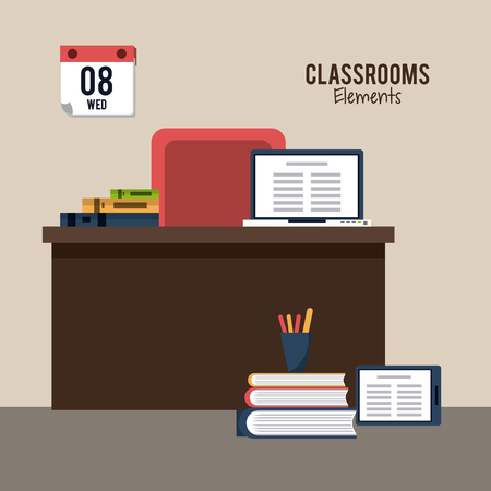 Classroom elements design icon vector illustration graphic designのイラスト素材