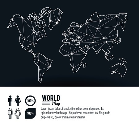 World map infographic icon vector illustration graphic designのイラスト素材