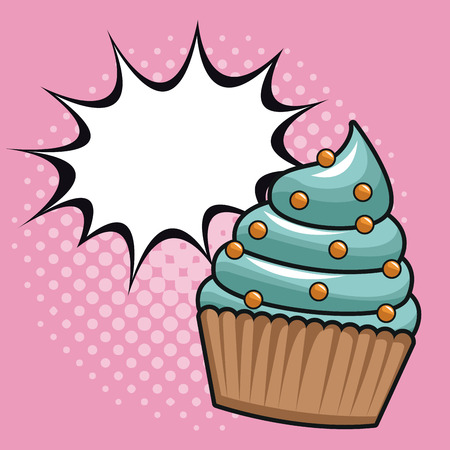 Cupcake pop art icon vector illustration graphic designのイラスト素材