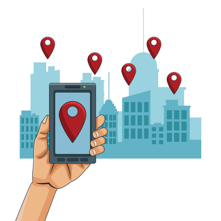 Smartphone gps location icon vector illustration graphic designのイラスト素材