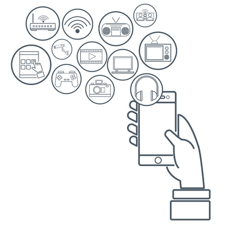 Internet technology round icons icon vector illustration graphic designのイラスト素材