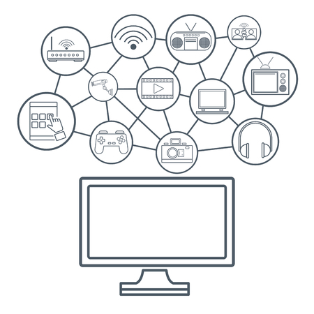 Internet technology round icons icon vector illustration graphic designのイラスト素材