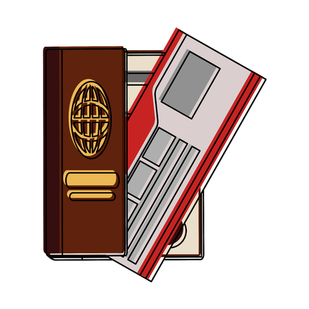 Passport with flight tickets icon vector illustration graphic designのイラスト素材