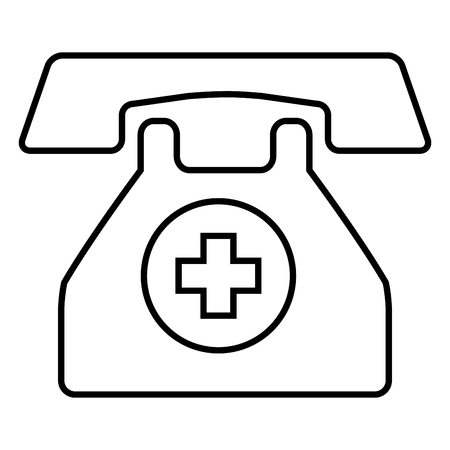 Medical emergency line icon vector illustration, graphic design.のイラスト素材