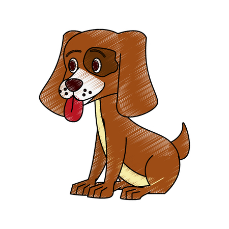 Cute dog cartoon icon vector illustration graphic designのイラスト素材