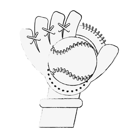 Baseball leather glove and ball icon vector illustration graphic designのイラスト素材