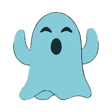 Ghost funny cartoon icon vector illustration graphic designのイラスト素材