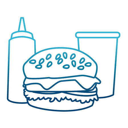 Hamburger with soda and sauce icon vector illustration graphic designのイラスト素材