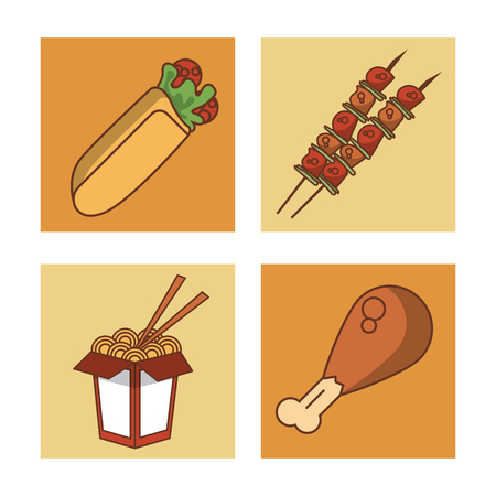 Fast food icons icon vector illustration graphic designのイラスト素材
