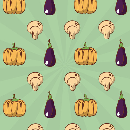 Pumpkin garlic and eggplant icon vector illustration, graphic design.のイラスト素材