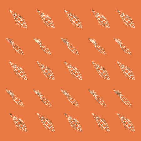 Carrot and peas background icon vector illustration, graphic design.のイラスト素材