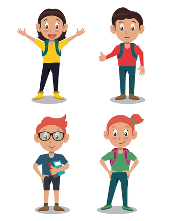 School kids cartoon icon vector illustration graphic designのイラスト素材