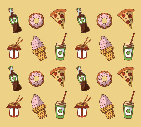 Fast food icons icon vector illustration graphic designのイラスト素材