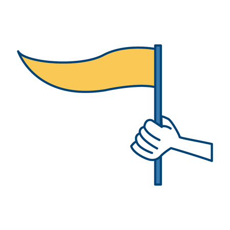 Hand holding a flag icon vector illustration graphic designのイラスト素材