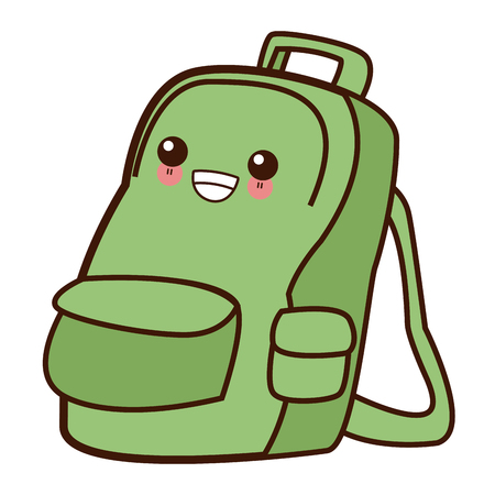 School backpack symbol cute cartoon vector illustrationのイラスト素材