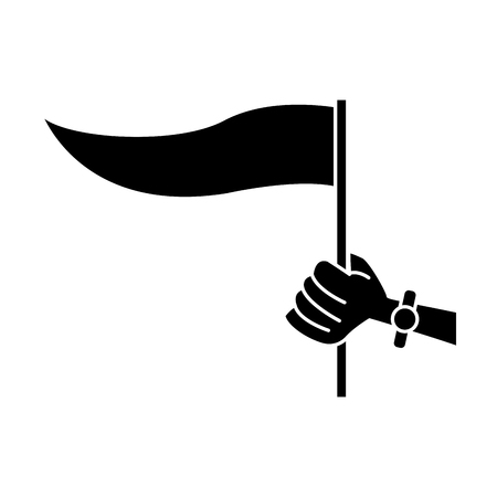Hand holding a flag icon vector illustration graphic designのイラスト素材