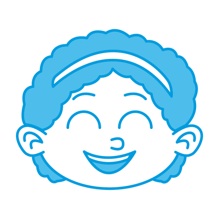 Cute girl face cartoon icon vector illustration graphic designのイラスト素材