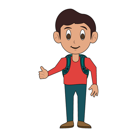 Cute schoolboy cartoon icon vector illustration graphic designのイラスト素材