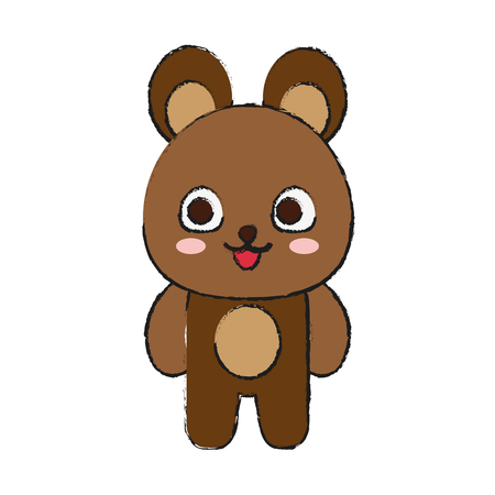 Cute bear cartoon icon vector illustration graphic designのイラスト素材