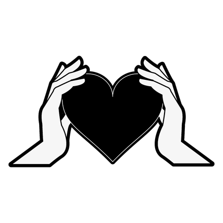Hand holding a heart icon vector illustration graphic designのイラスト素材
