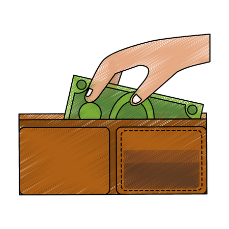 Wallet with money icon vector illustration graphic designのイラスト素材