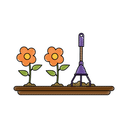 Planting of flowers icon vector illustration graphic designのイラスト素材
