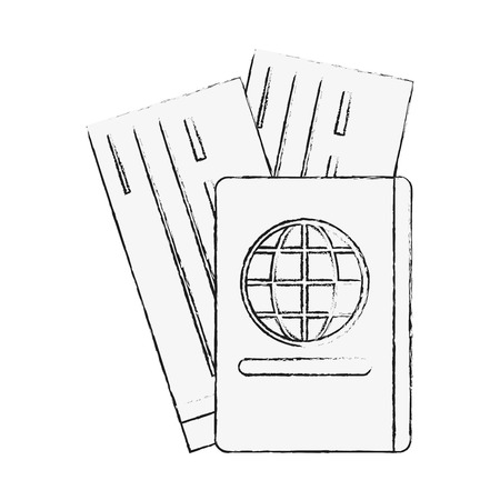 Passport and flight tickets icon vector illustration graphic designのイラスト素材
