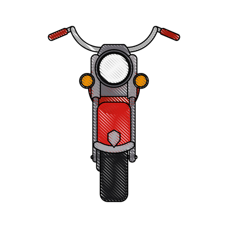 vintage motorcycle frontview icon image vector illustration designのイラスト素材