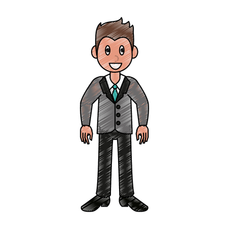 Businessman avatar cartoon icon vector illustration graphic designのイラスト素材