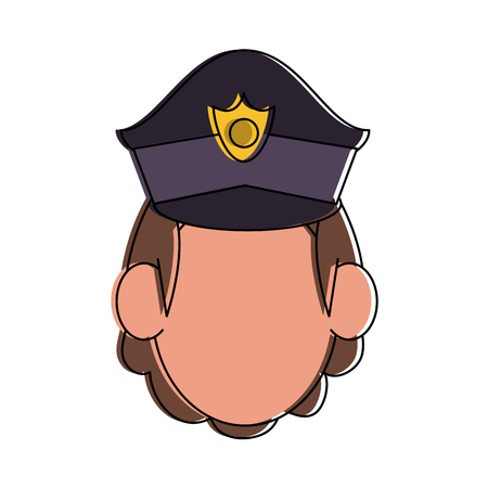 Woman police avatar cartoon icon vector illustration graphic designのイラスト素材