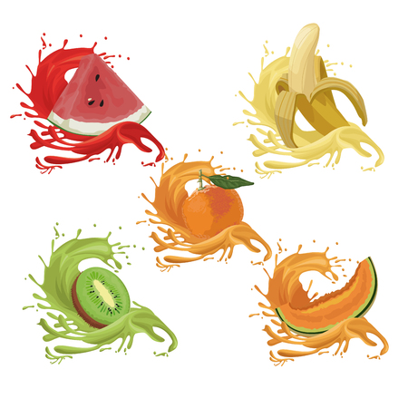 Fruits splash design icon vector illustration graphic designのイラスト素材