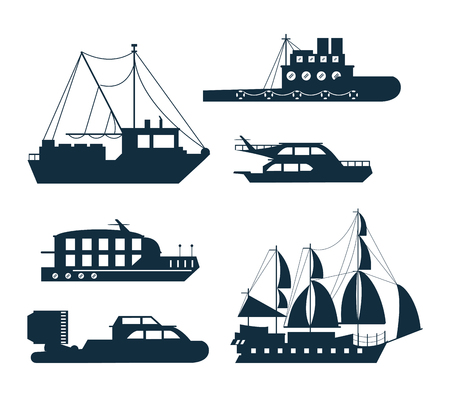 Ships icons set icon vector illustration graphic designのイラスト素材