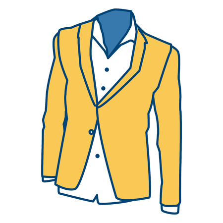 Mens blazer and shirt fashion clothes icon vector illustration graphic designのイラスト素材