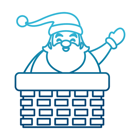 Santa in chimney icon vector illustration graphic designのイラスト素材