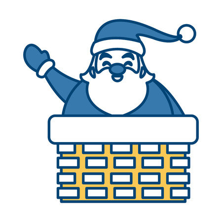 Santa in chimney icon vector illustration graphic designのイラスト素材