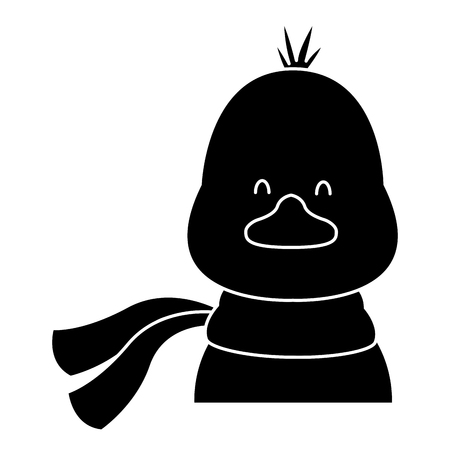 Cute bird with scarf cartoon icon vector illustration graphic designのイラスト素材